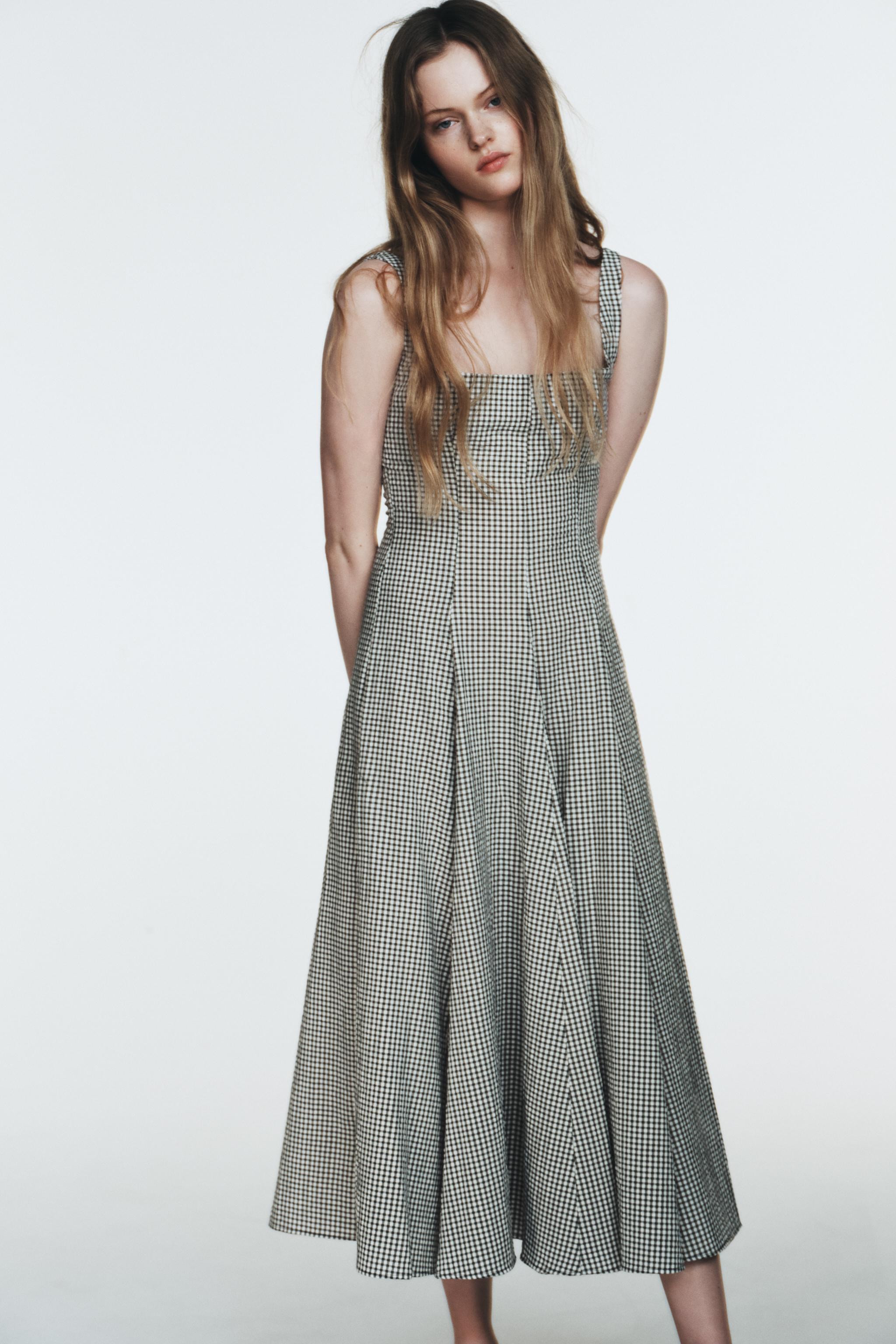 ПЛАТЬЕ МИДИ В ГИНГЕМНУЮ КВАДРАТКУ