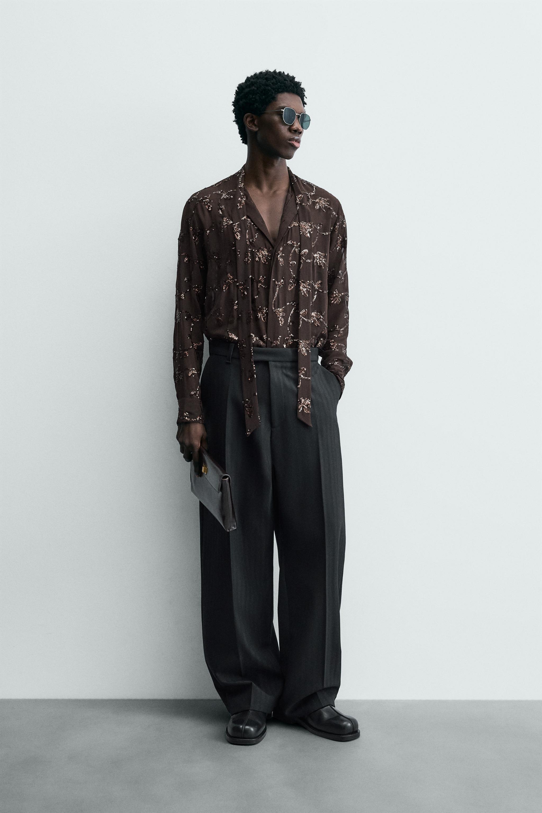 ПОЛУПРОЗРАЧНАЯ РУБАШКА С ПАЙЕТКАМИ, ОГРАНИЧЕННАЯ СЕРИЯ