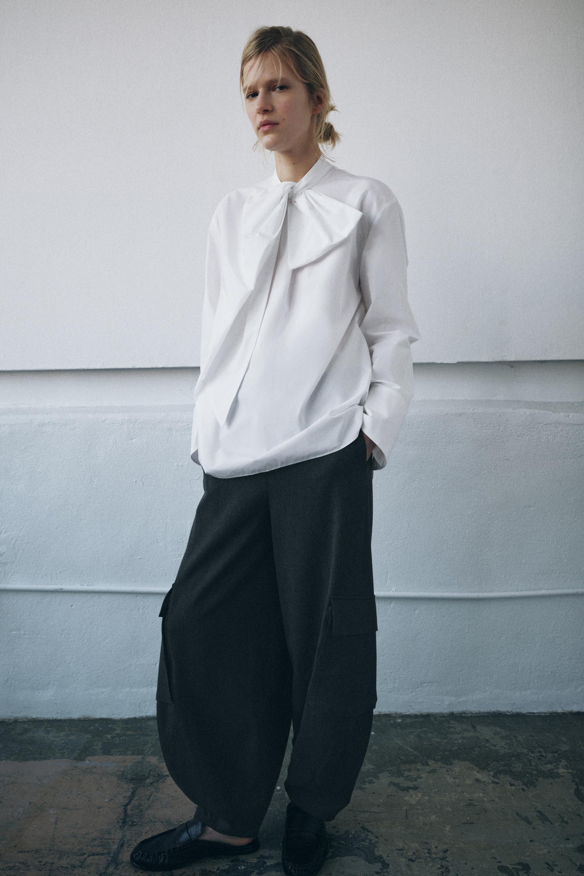 РУБАШКА ИЗ ПОПЛИН ZW COLLECTION С ЗАВЯЗКАМИ