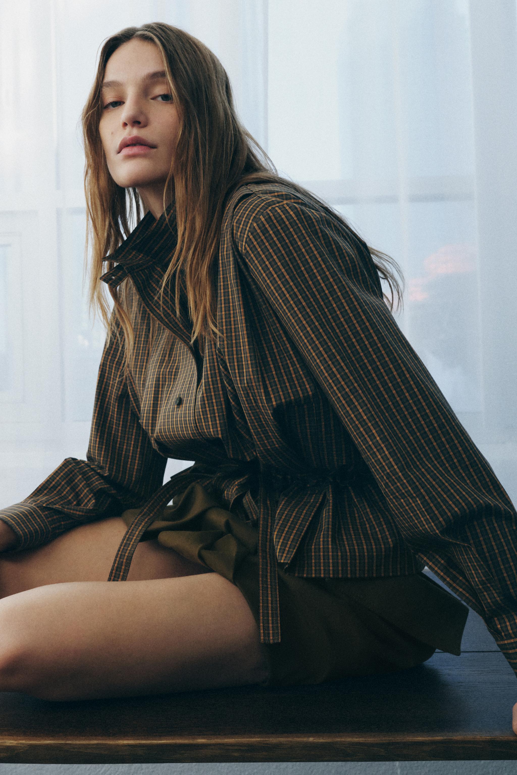 РУБАШКА ИЗ ХЛОПКА С БАНТОМ КОЛЛЕКЦИЯ ZW