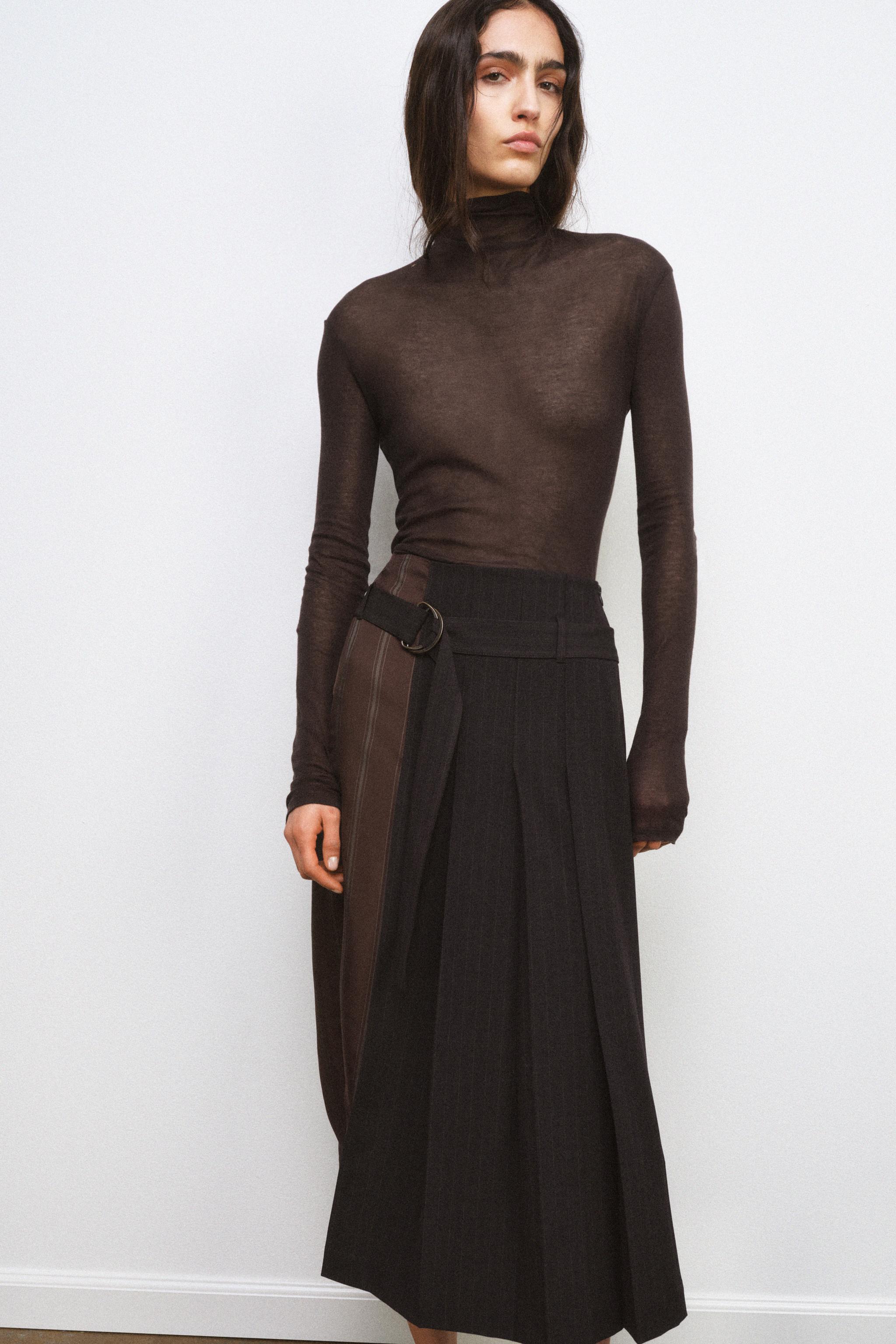 ЮБКА С КОНТРАСТНЫМ ПОЯСОМ ZW COLLECTION