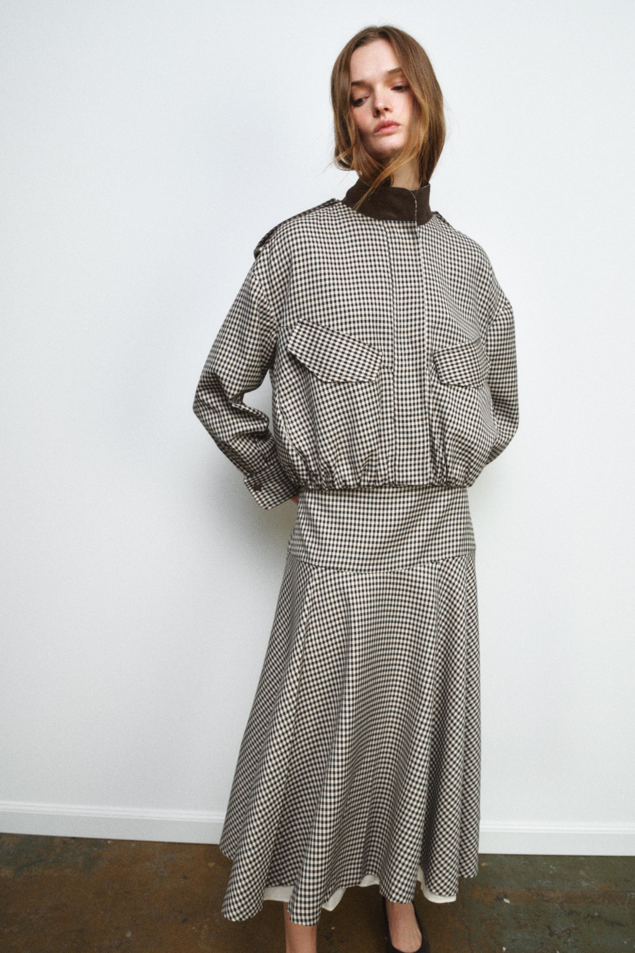 ЮБКА В КОНТРАСТНУЮ Клеточку ZW COLLECTION