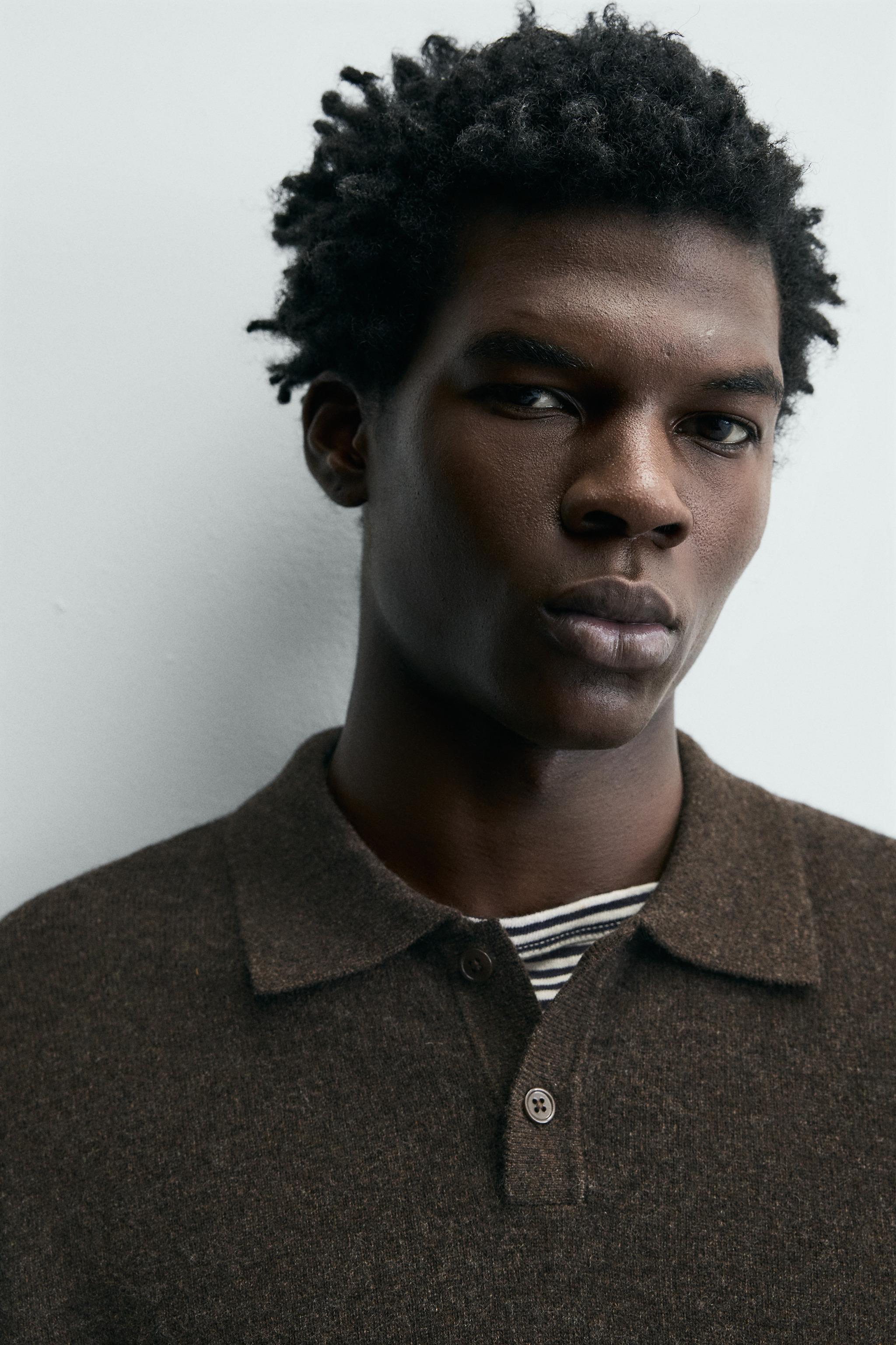 ТРИКОТАЖНАЯ РУБАШКА ПОЛО ИЗ ПОЛУШЕРСТИ СТАНДАРТНОГО КРАЯ