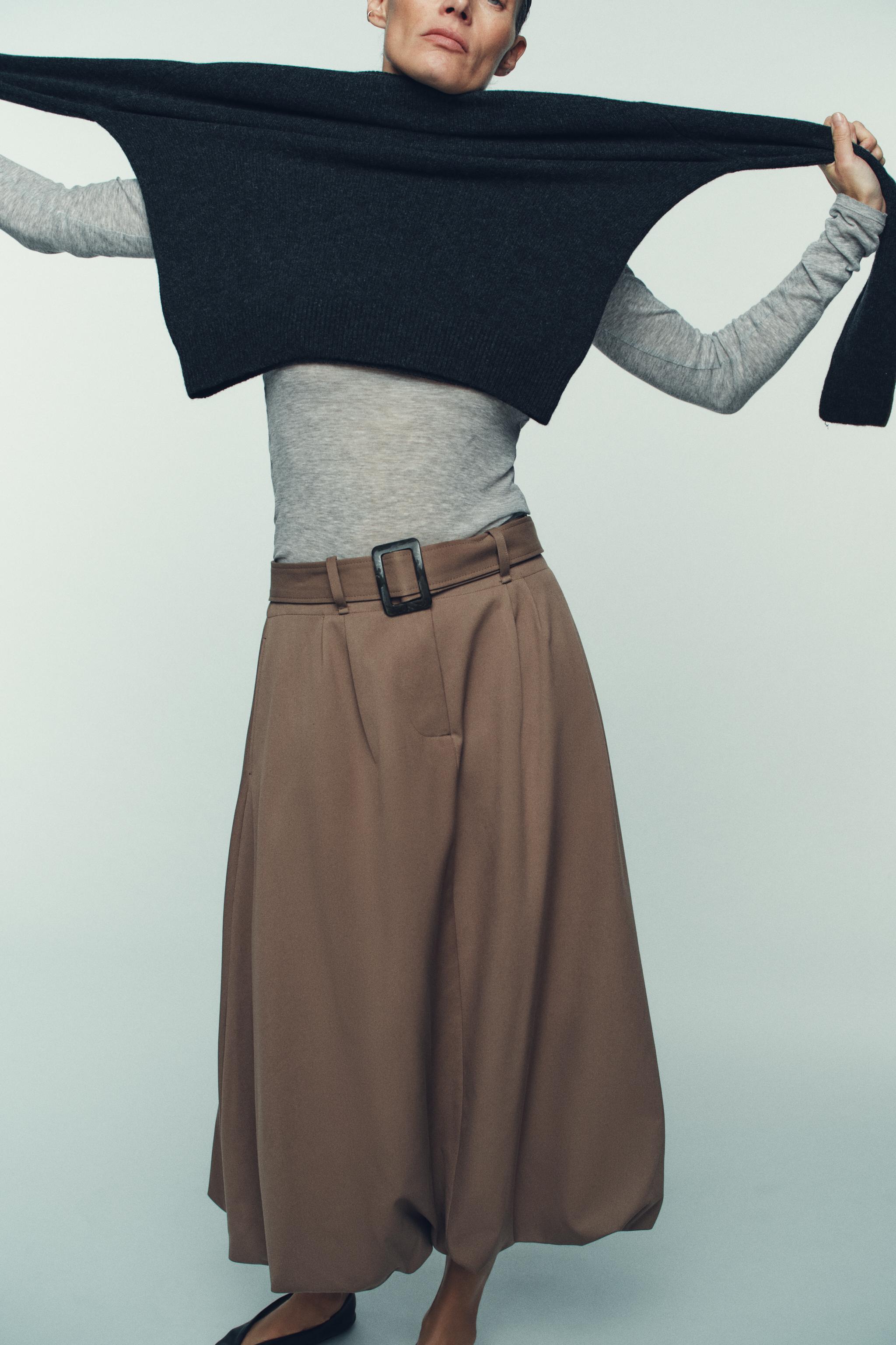 ЮБКА-ШАРО МИДИ С ПОЯСОМ