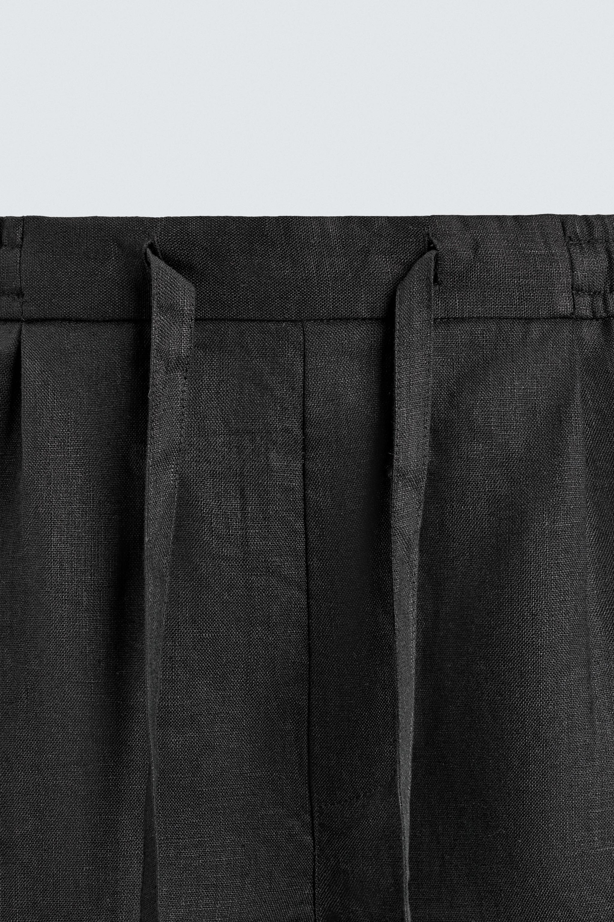 ШОРТЫ-БЕРМУДА ИЗ 100% ЛЬНА СВОБОДНОГО КРОЯ