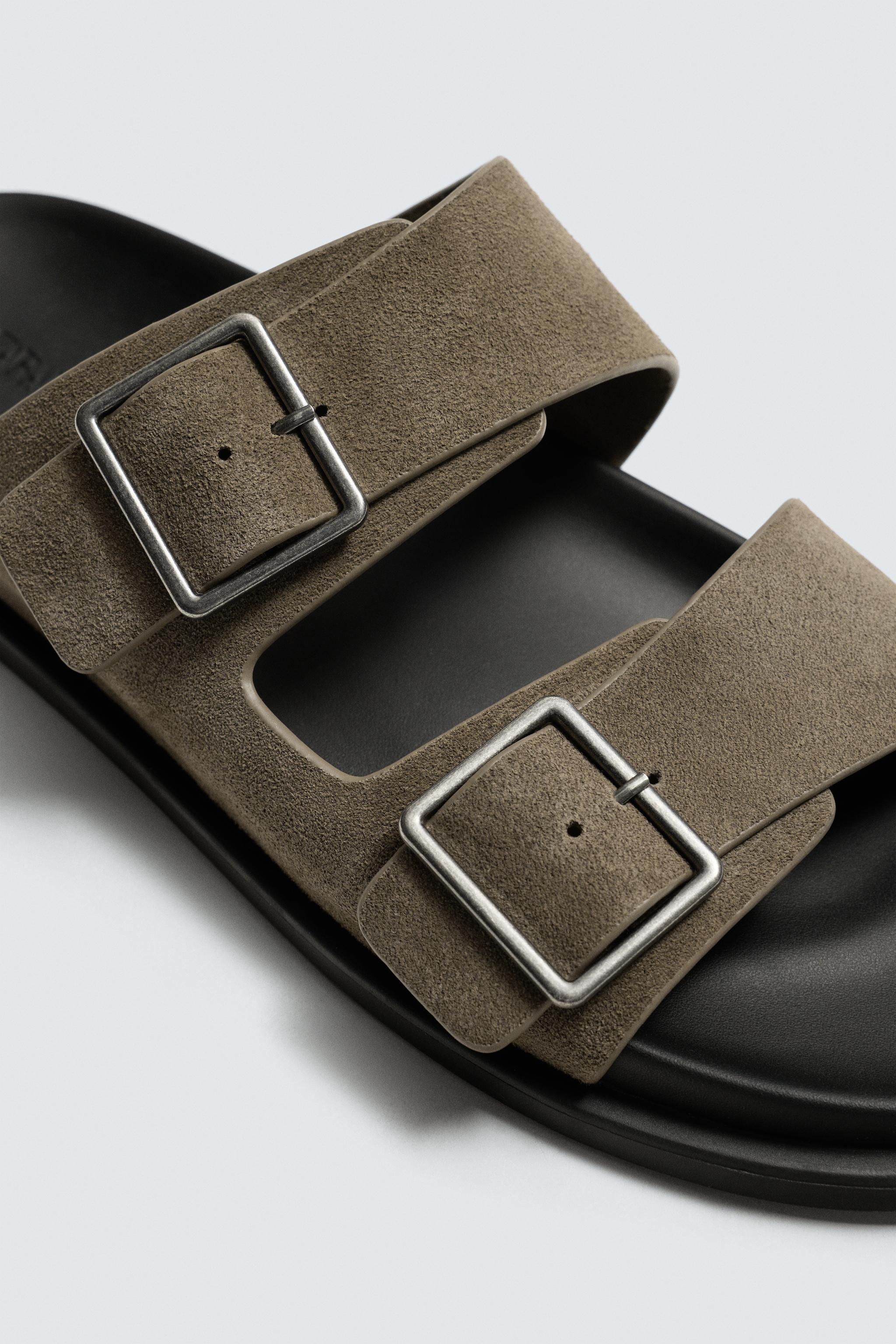 КОЖАНЫЕ САНДАЛИИ С ДВОЙНЫМ РЕМЕШКОМ